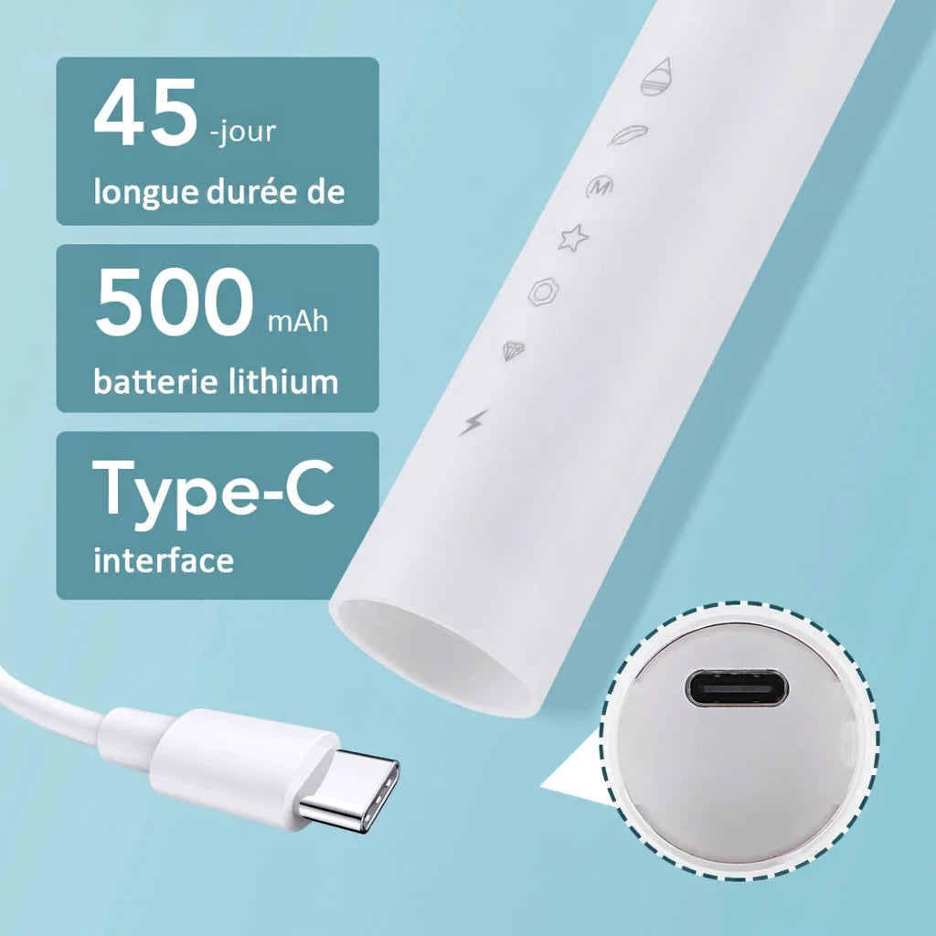 Brosse à Dents Électrique Sonique FrenchSmile — Blancheur Visible en 14 Jours