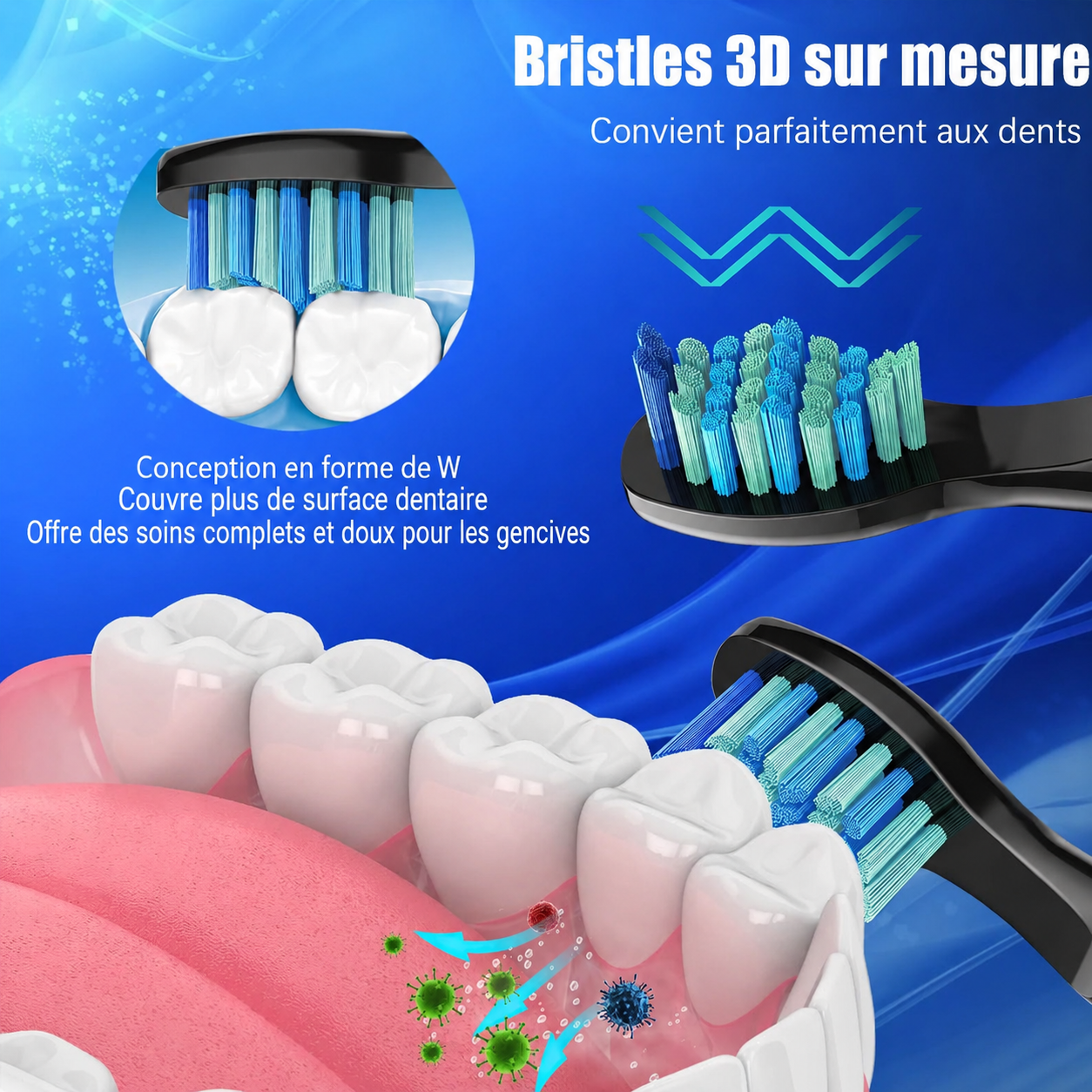 Lot de 4 Brossettes de rechange  FrenchSmile